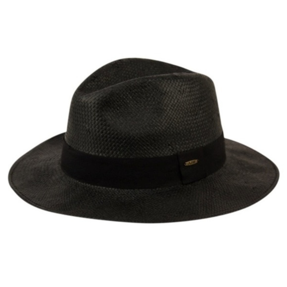Unisex Black Panama Style Straw Paper Hat - Picture 1 of 3